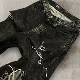 Threebooy New Black Ripped Baggy Jeans Goth Retro Y2k Denim Pants Men and Women Casual Hip Hop Straight Wide Leg Trousers Streetwear